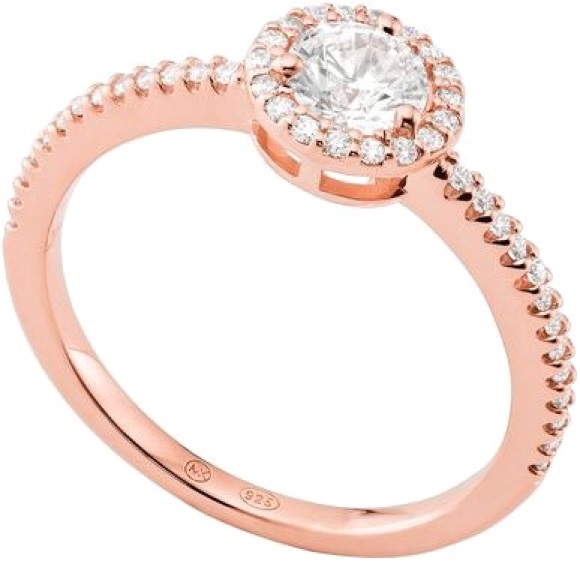 Michael Kors - 14K Rose Gold-Plated Sterling Silver Diamond Ring - Picture 7 of 8